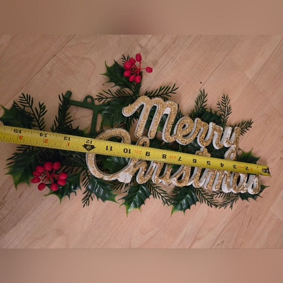 Vintage 1960s plastic glitter Merry Christmas decoration - Picture 7 of 7